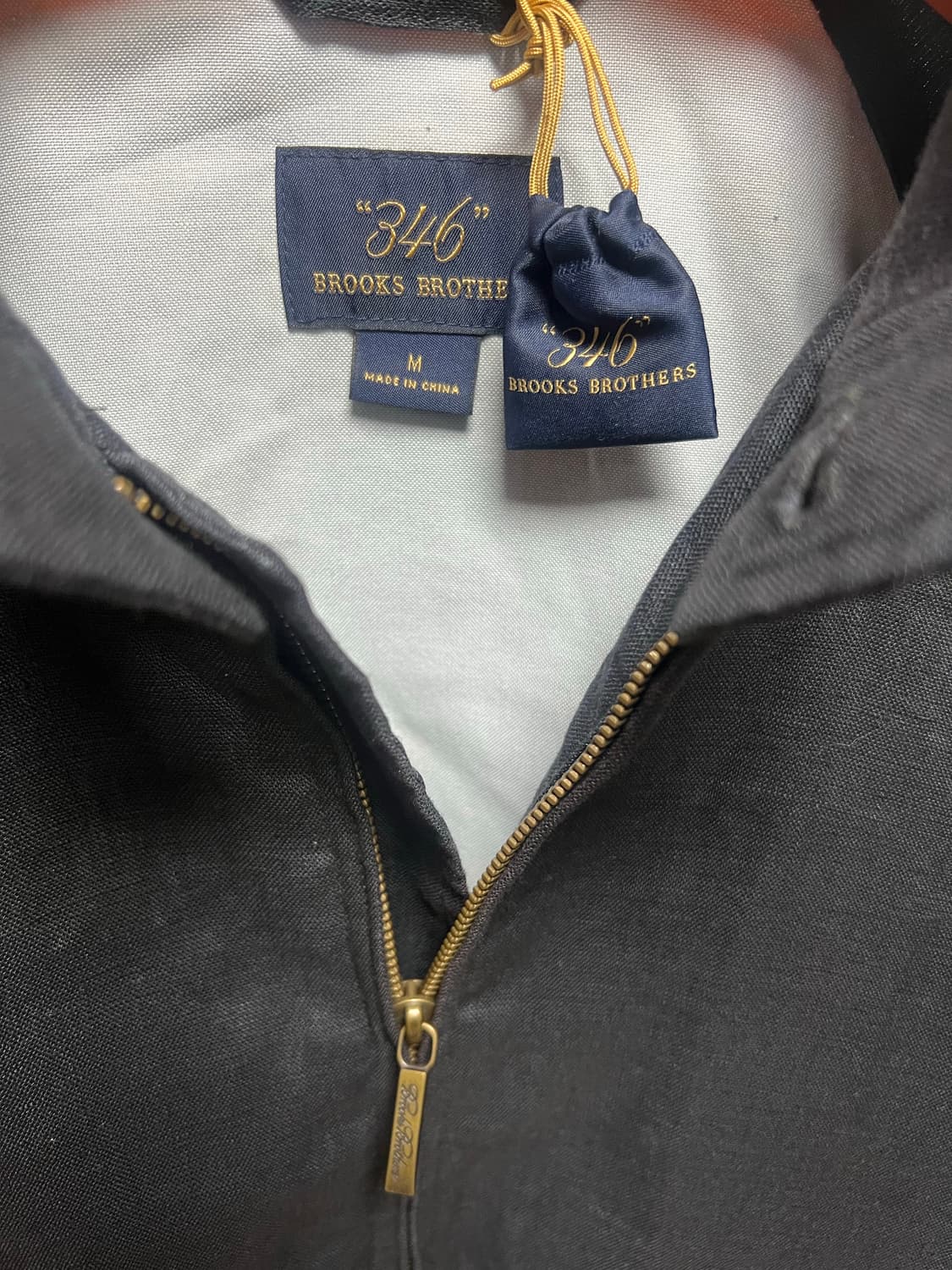새제품) 브룩스브라더스 346 해링턴 바라쿠타 블랙 리넨 자켓 M사이즈 상품이미지3