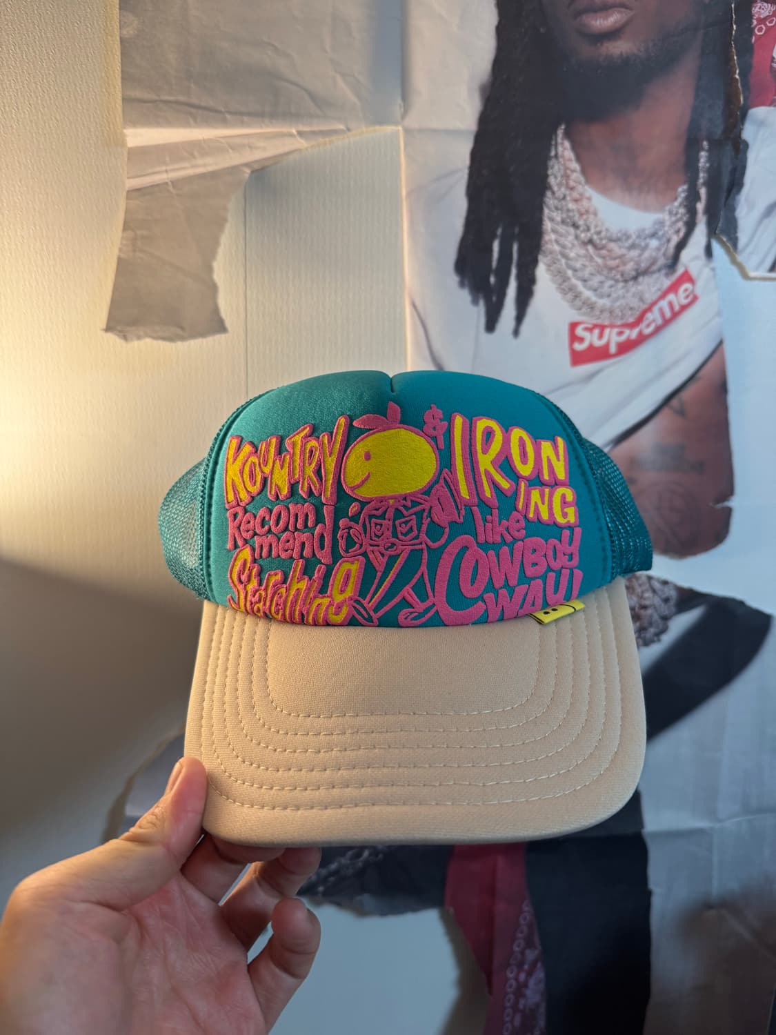 캐피탈 컨트리 메쉬 캡 트러커캡 터콰이즈 새상품 상품이미지1