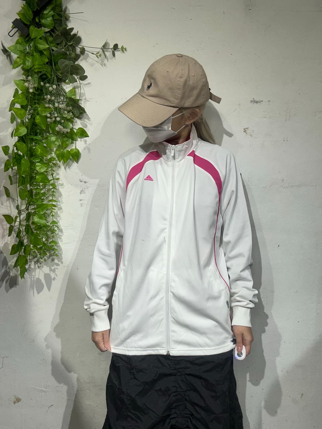 아디다스 화이트 핑크 로고 트랙탑 져지 L 상품이미지2