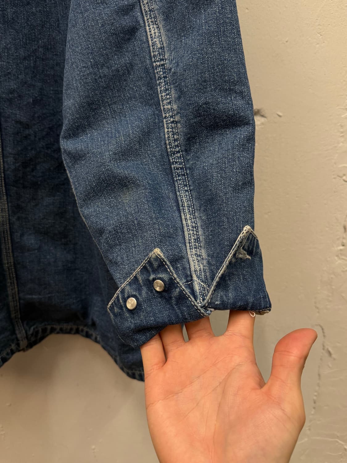 M) 90s Denim Chore Plaid Blanket Lining 상품이미지5