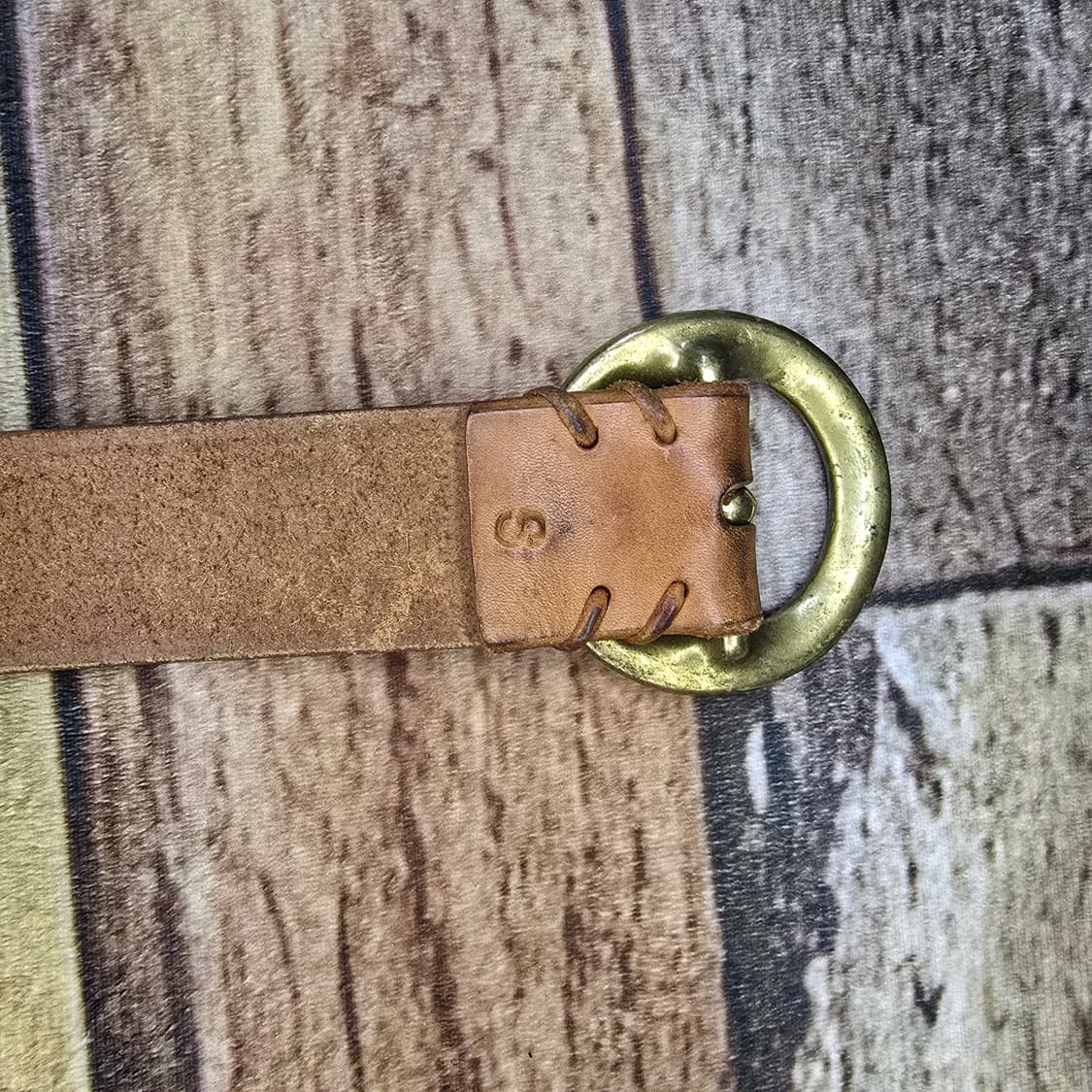 솔리드브래스(황동) 버클 새들레더 벨트 상품이미지5