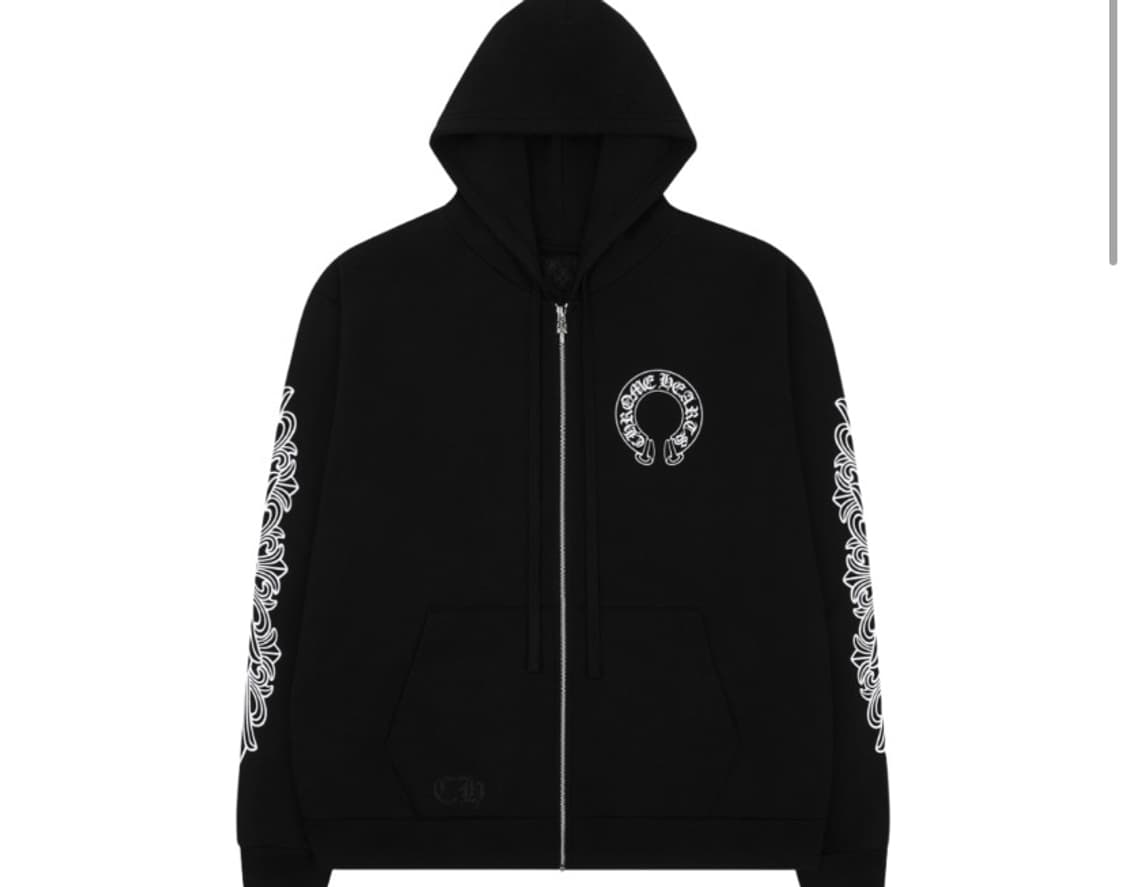 크롬하츠 홀스슈 플로랄 헤비웨이트 후드집업 사이즈 XL 상품이미지1