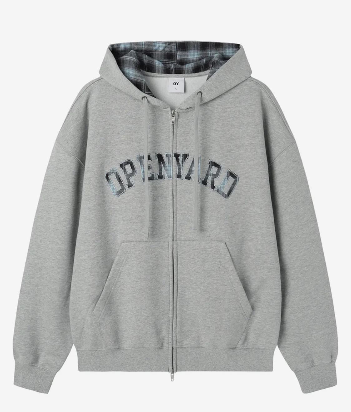 오와이 FLANNEL CHECK LOGO HOODIE ZIP UP - M 상품이미지1