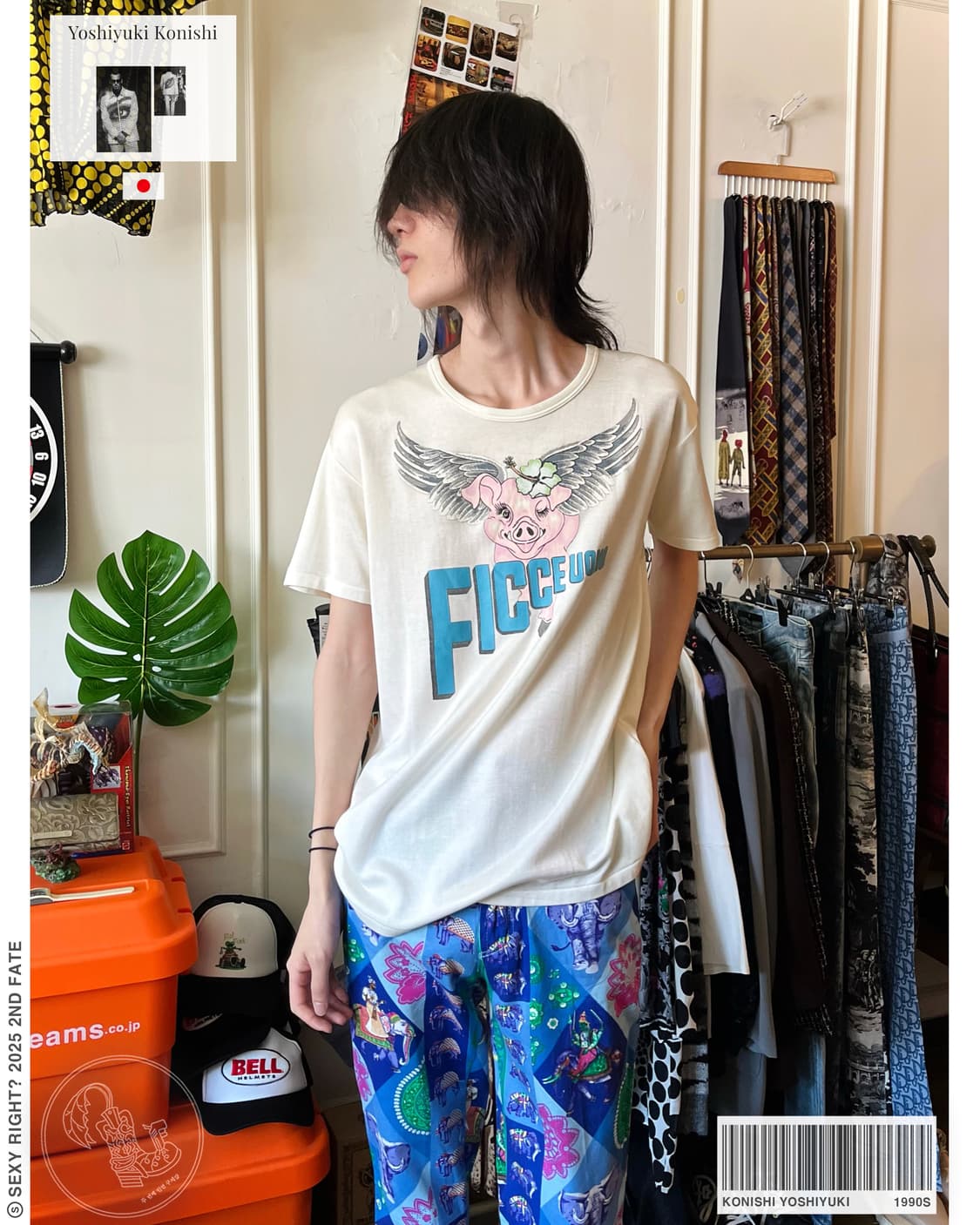 1990s Konishi Yoshiyuki Pig 1/2 T-Shirt 상품이미지1