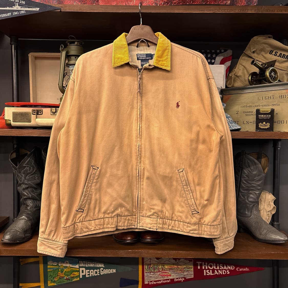 90s 폴로 랄프로렌 체크라이닝 코듀로이 카라 바이스윙자켓 N825 상품이미지1