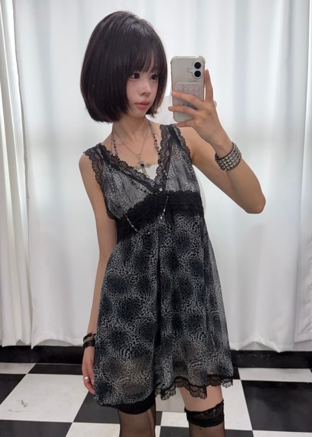🎸레오파드 레이스 슬리브리스🎸 상품이미지3
