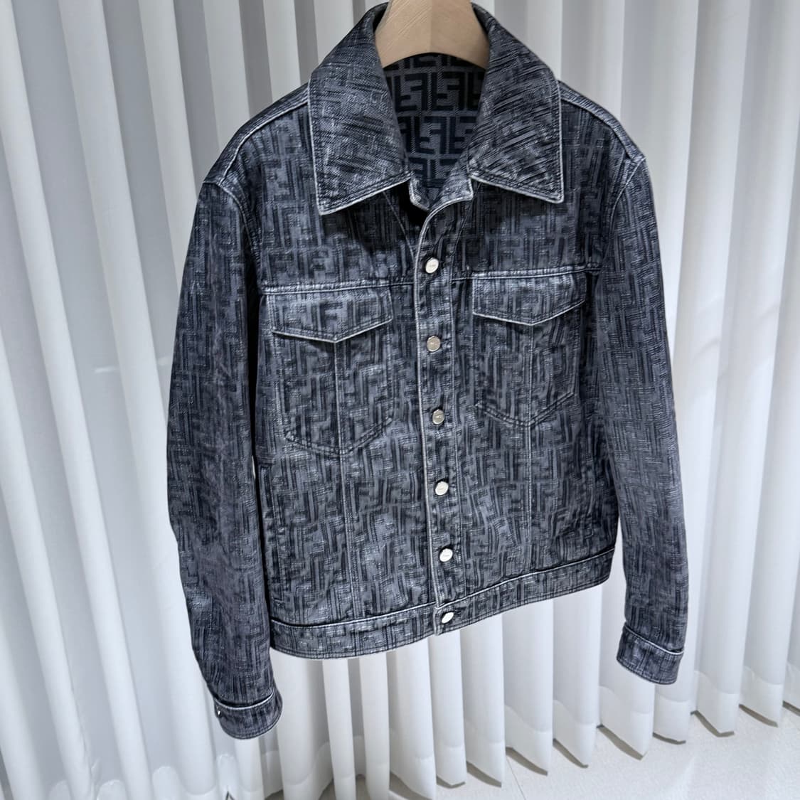 (S+ / 48) / 펜디 FF 자카드 블랙 데님 자켓 상품이미지3