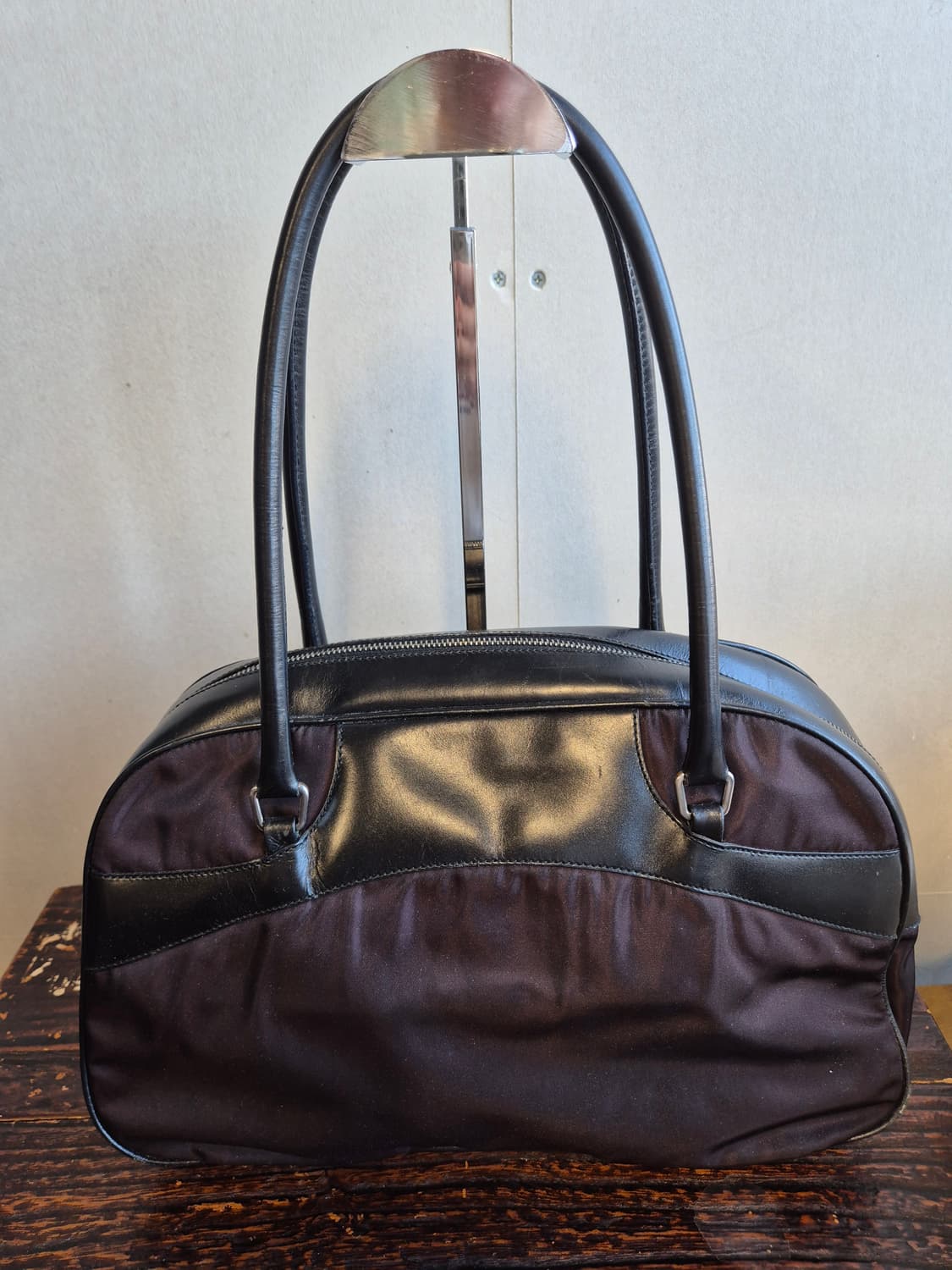 Prada 프라다 테수토 나일론 볼링백 초코브라운 상품이미지3