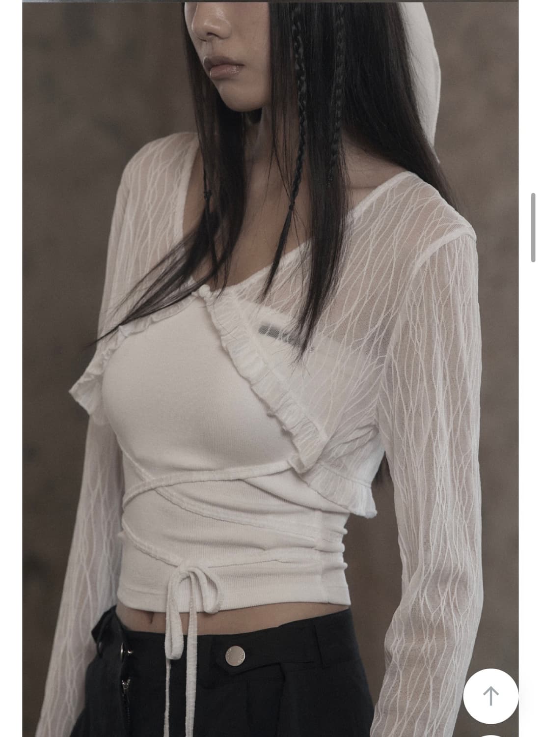 므넴 Woodgrain Bolero Cardigan 상품이미지2