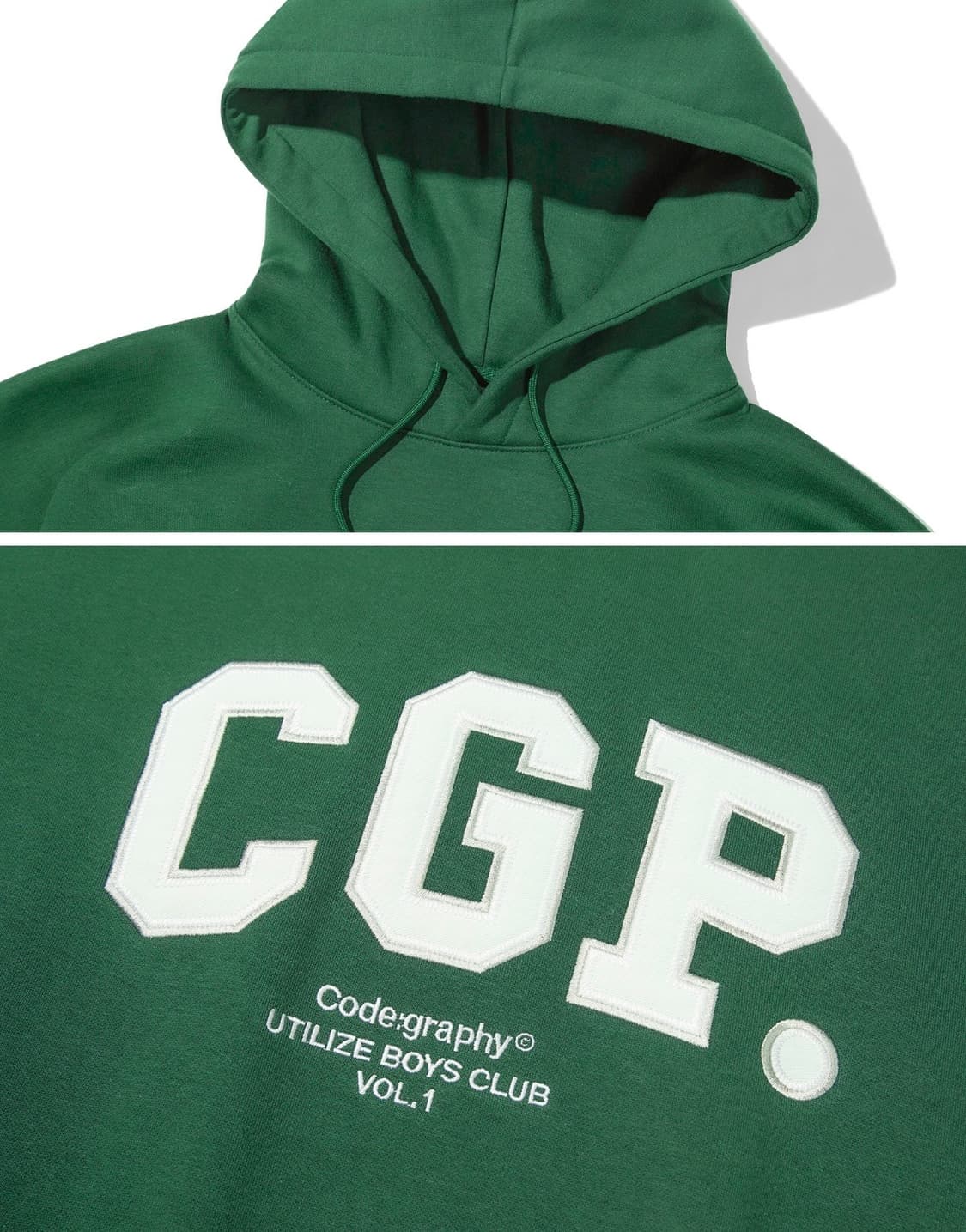 코드그라피 CGP 아치 로고 후디 그린 논기모 M 상품이미지4