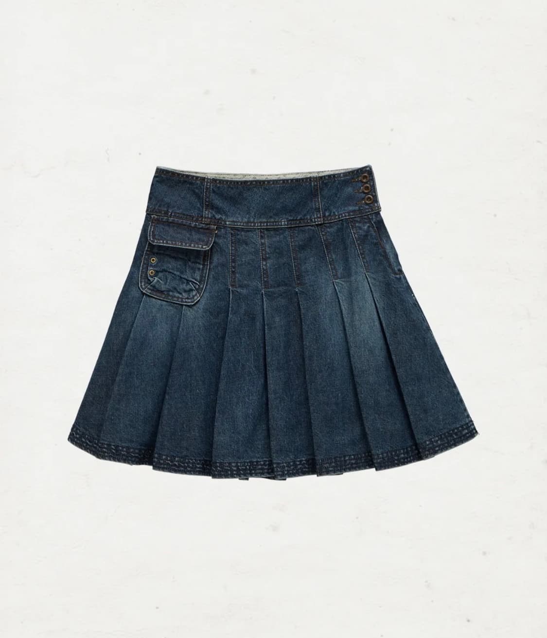 단델 DD four-stitch denim skirt (INDIGO) 상품이미지1