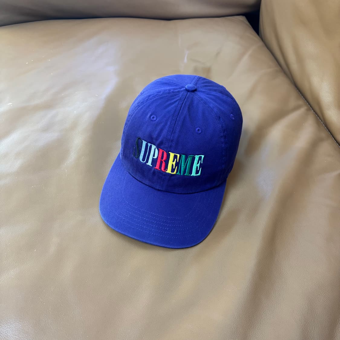 슈프림 6패널 볼캡 모자 멀티 컬러 로고 퍼플 상품이미지1