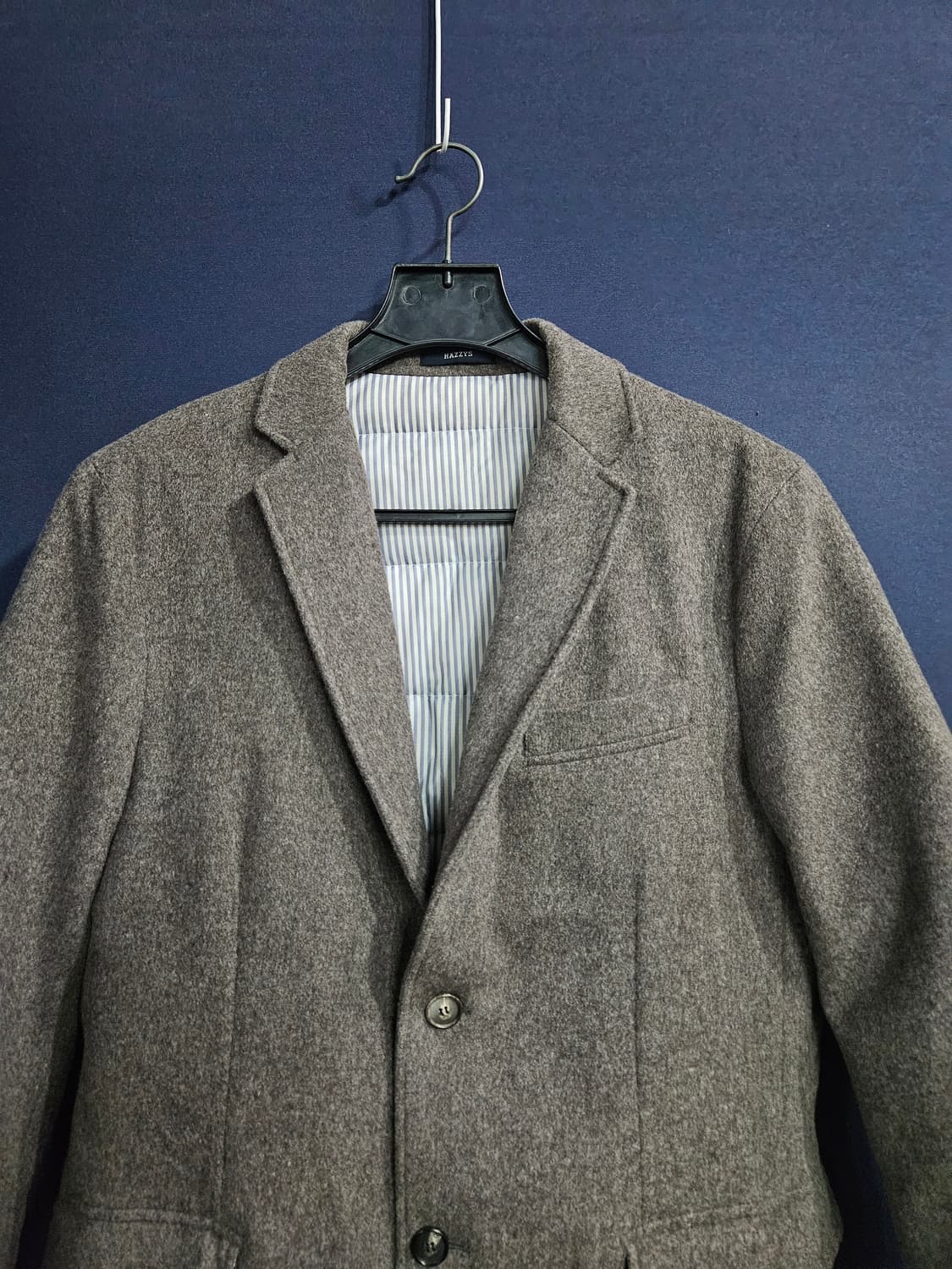 헤지스 멜란지 베이지 남성 100 구스다운 패딩 정장자켓  상품이미지7