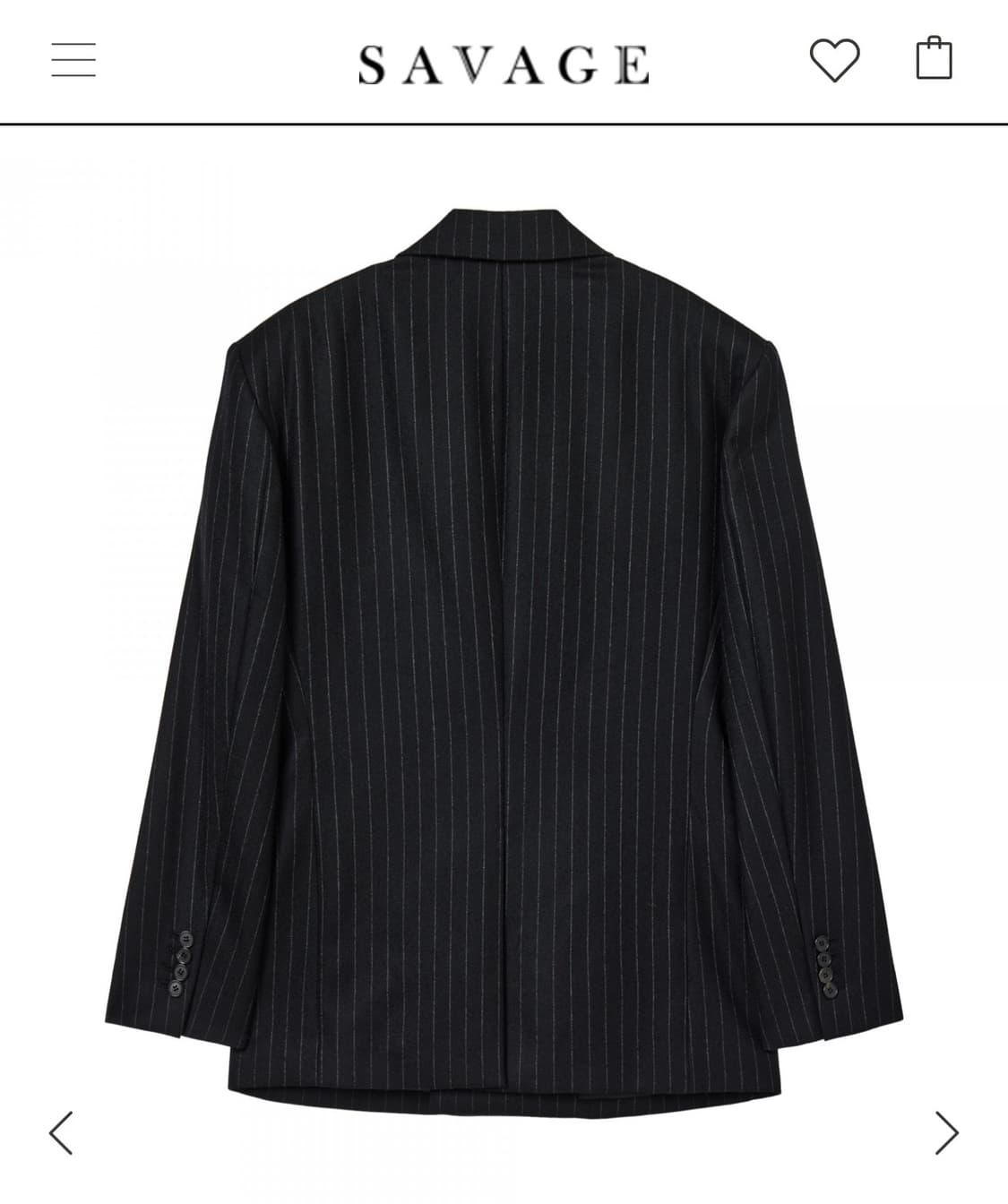 세비지 스트라이프 DB 자켓 블랙 & 금장자켓 상품이미지2