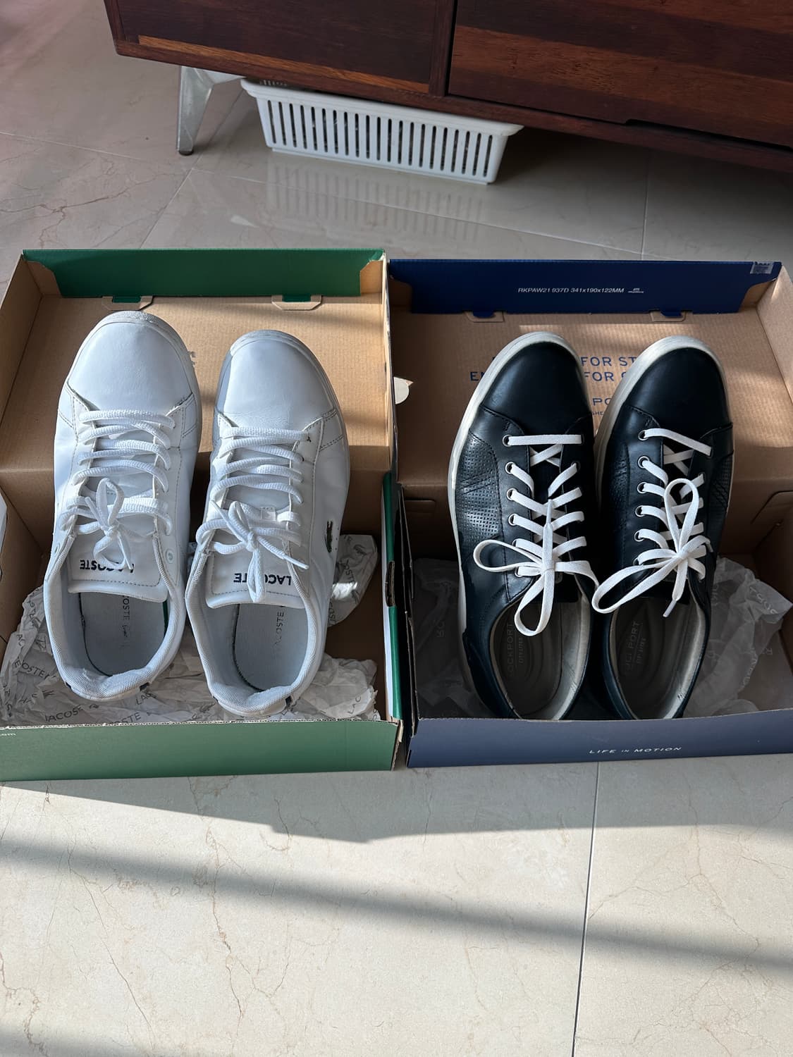 라코스테 화이트 스니커즈/ 락포트 블랙 스니커스 일괄 (270) 상품이미지2