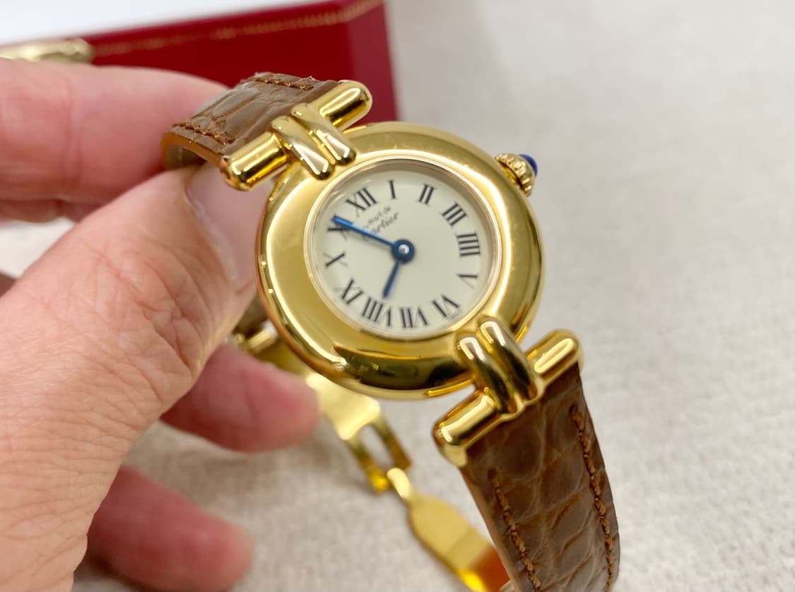 까르띠에 머스트 꼴리제드 24mm 쿼츠 여성용 금장 실버 상품이미지4