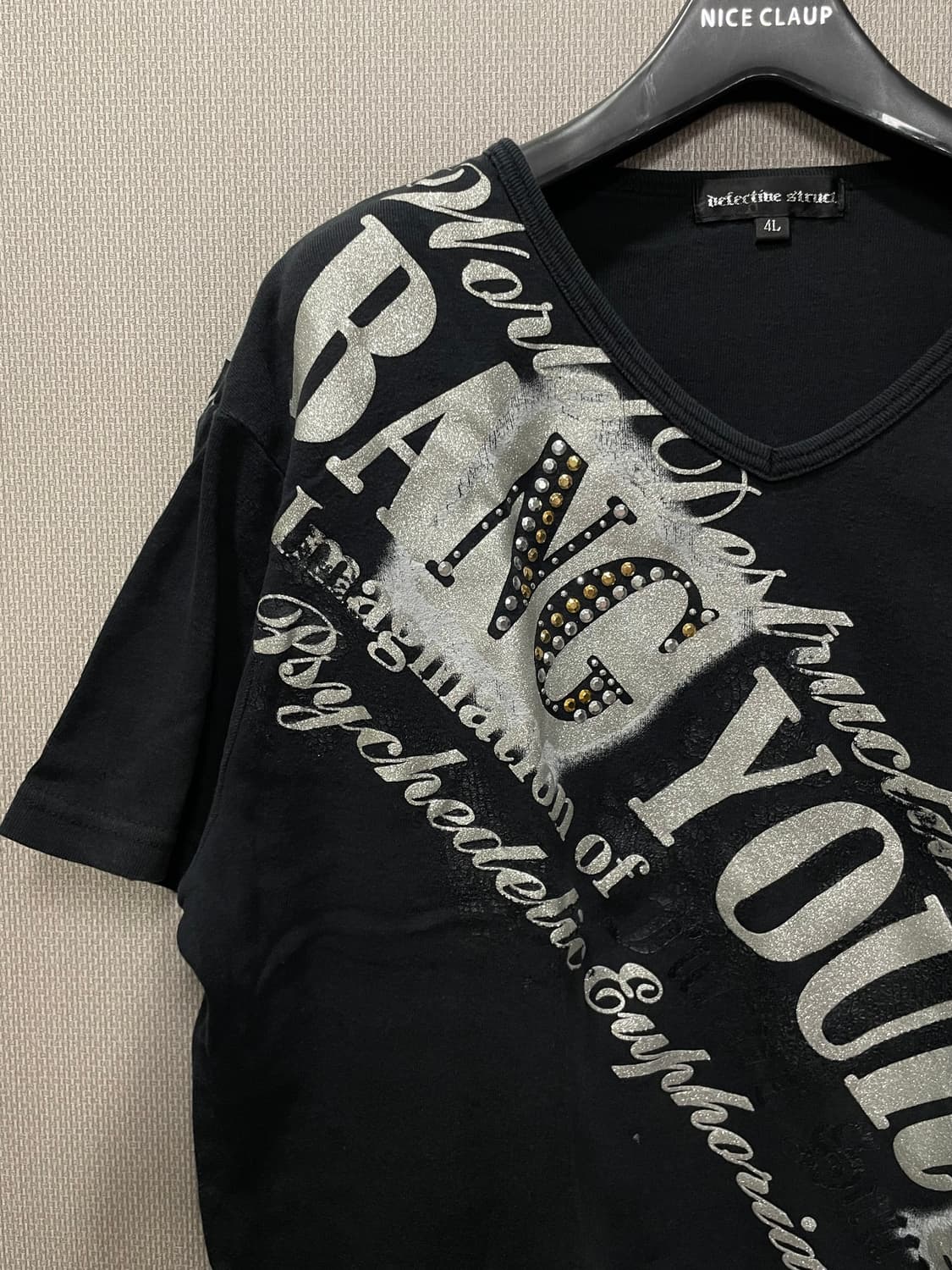 Y2k 큐빅 프린팅 브이넥 반팔 탑 상품이미지2