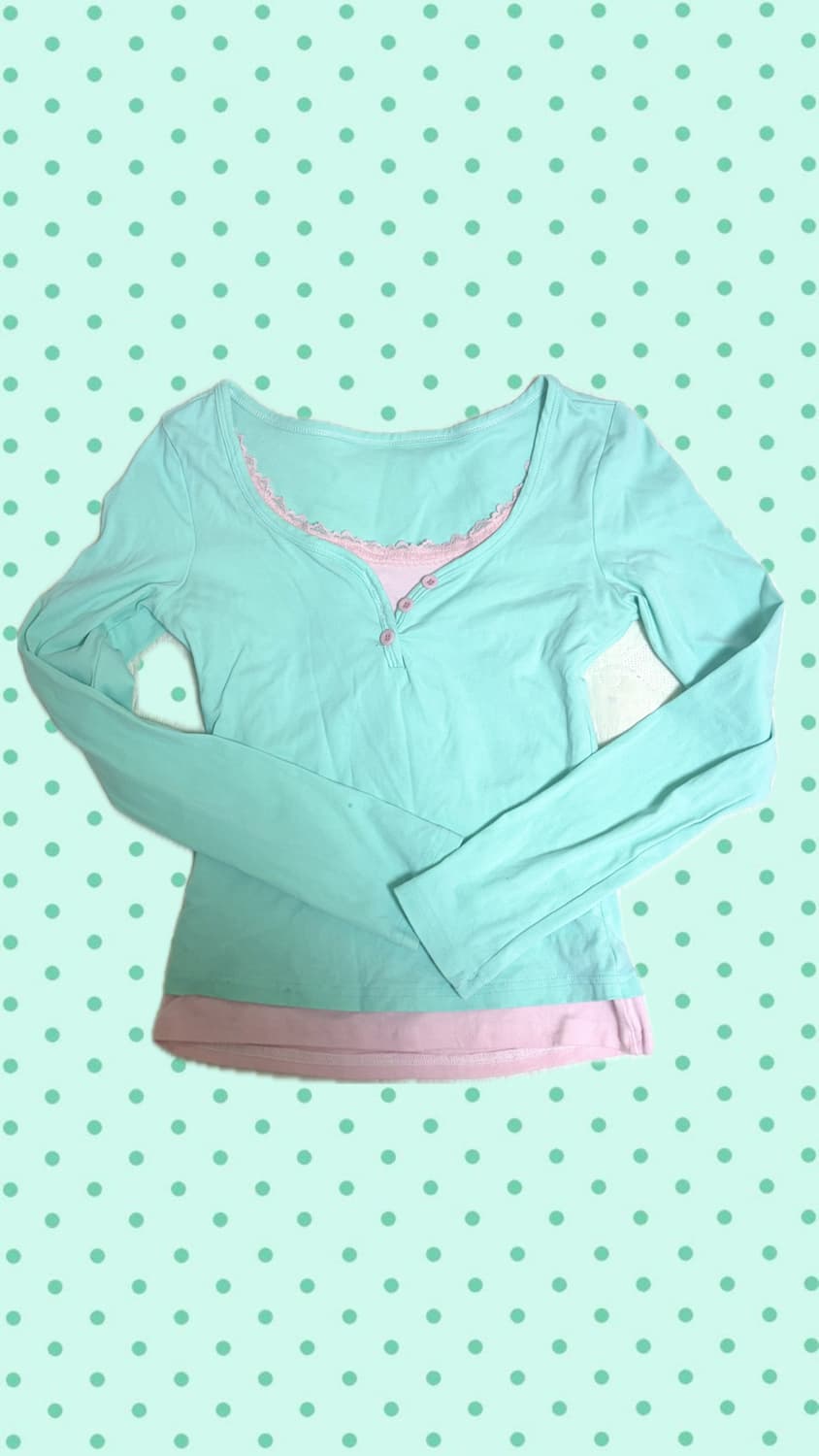 드레보루조 민트 핑크 롱슬리브 상품이미지1