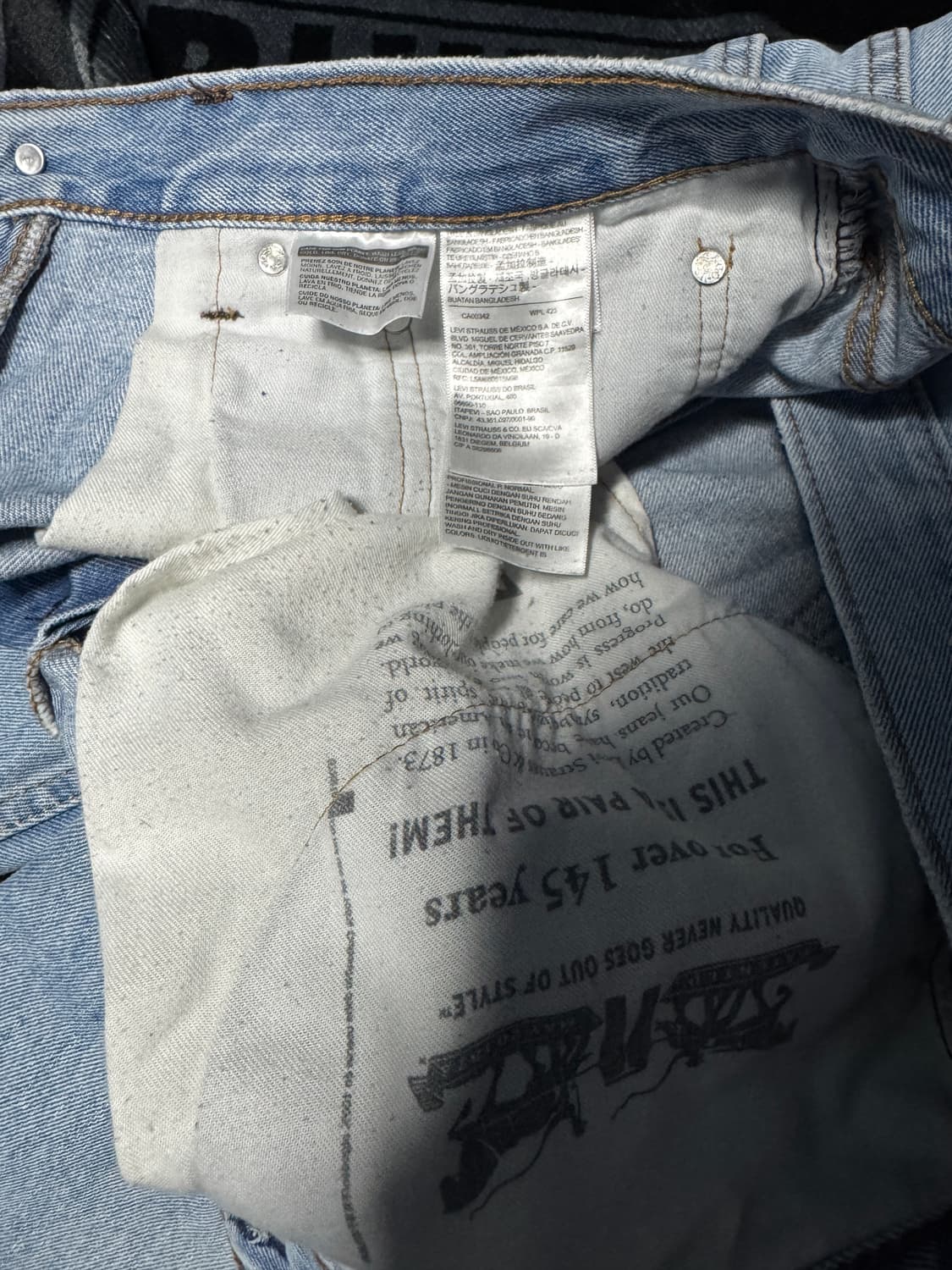 리바이스 550 릴렉시드 핏 진 라이트 스톤워시 블랭크 탭 35X32 상품이미지4