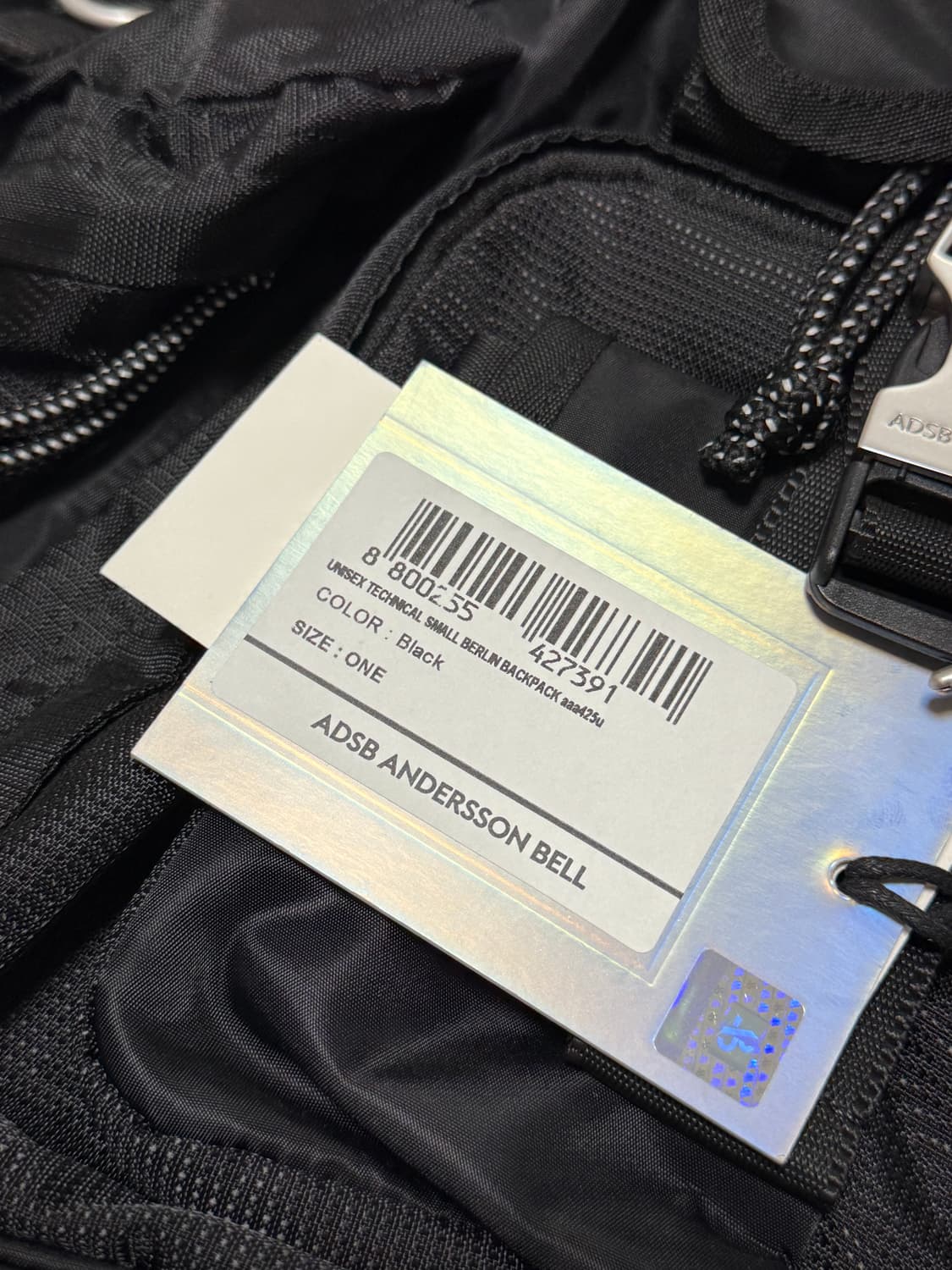 앤더슨벨 유니섹스 테크니컬 스몰 베를린 백팩 블랙 상품이미지3