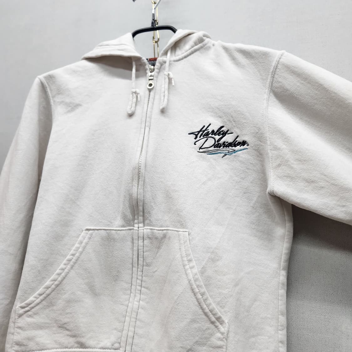 할리데이비슨 자수로고 빈티지 후드집업 M 상품이미지3