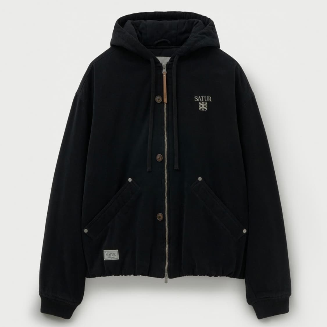 [L] SATUR 세터 테오 패디드 후드 집업 블랙 상품이미지1