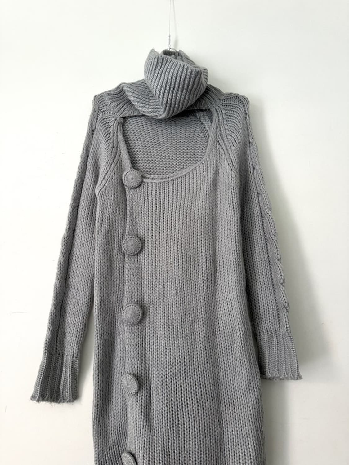 Circle point open knit & ops / lightgrey 상품이미지7