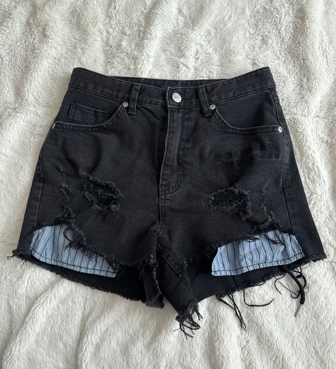 더미스테리어스호텔 레이어드 데님 숏팬츠 1사이즈 상품이미지2