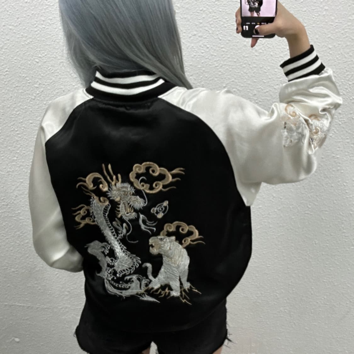 재팬 드래곤 프린팅 블랙 스카잔 3L 상품이미지2