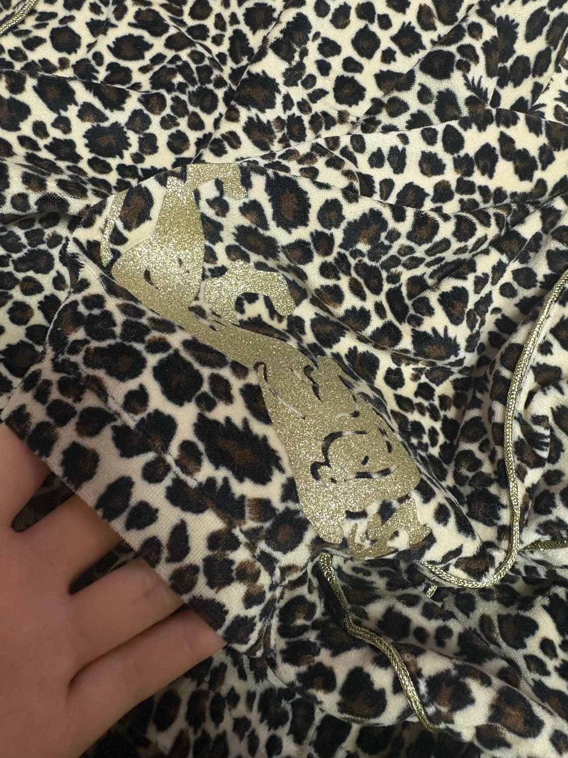 벨벳 레오파드 호피 론즈데일 대장급 사자로고 골드자수 포인트 y2k팬츠 상품이미지8