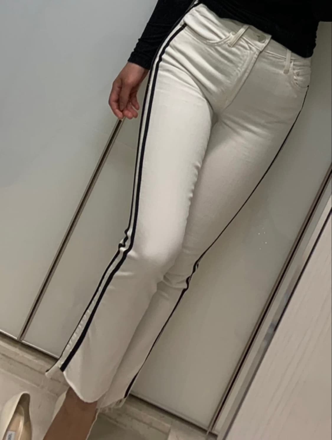 마더진 부츠컷 팬츠 26 진 화이트청 청바지 데님 게스 리바이스 디젤 슈 상품이미지1