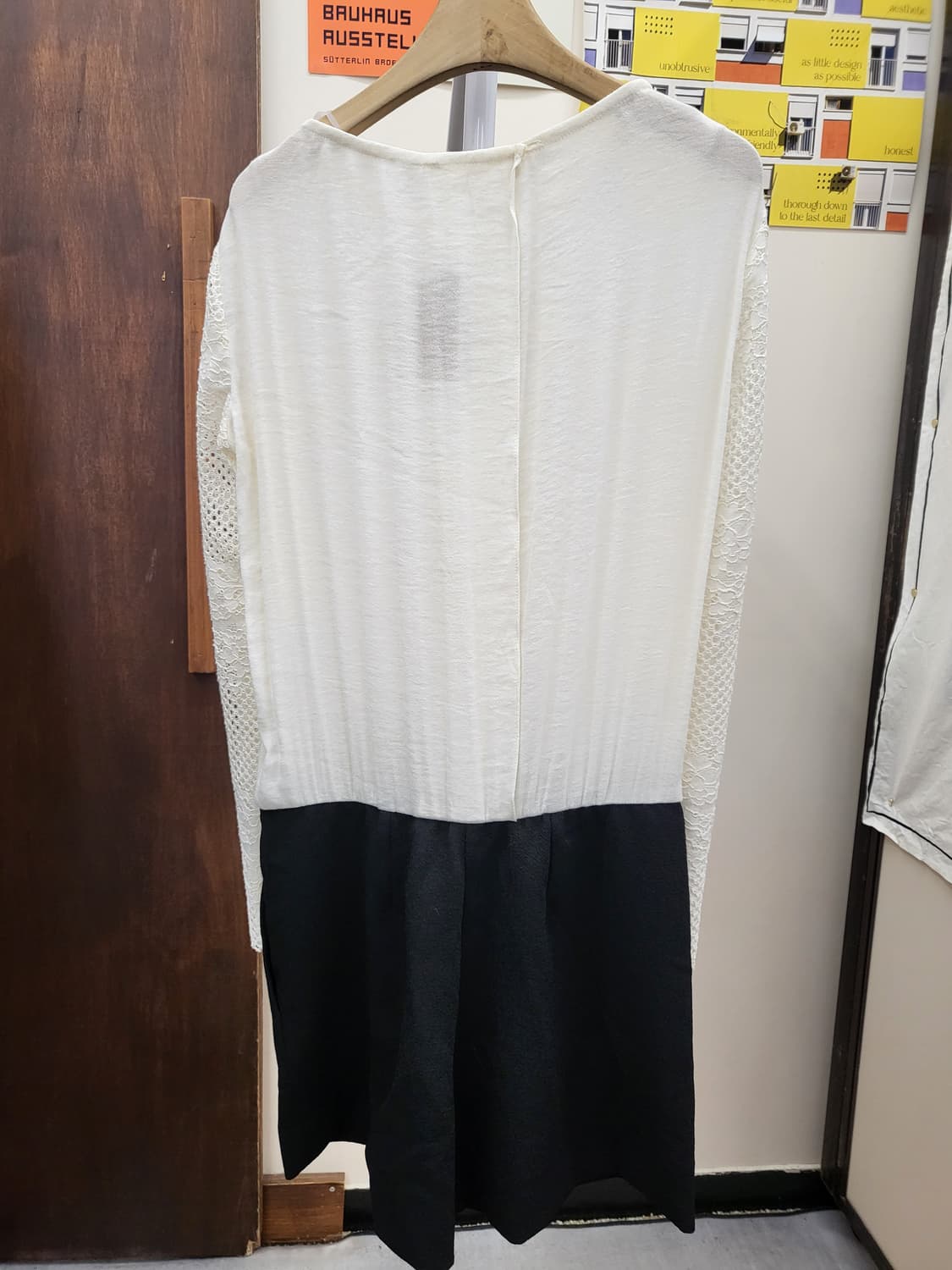 마쥬 레이스 롱슬리브 화이트/블랙 점프수트 상품이미지3