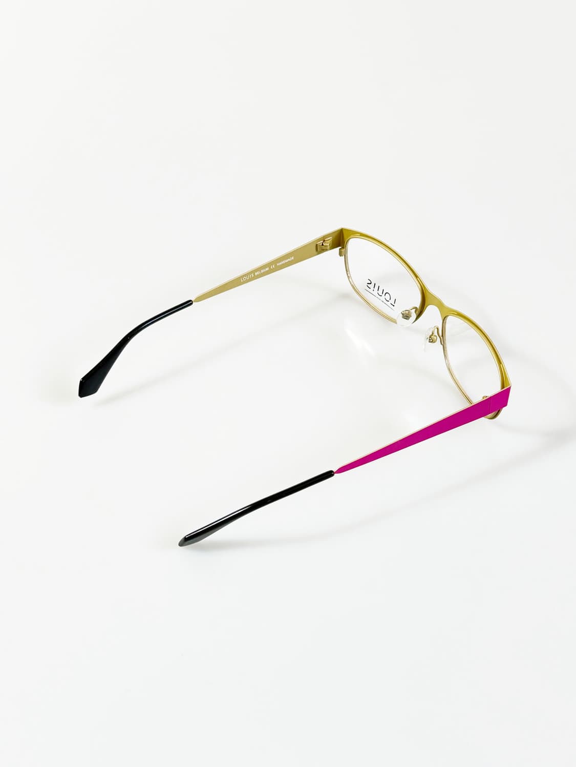 유럽제 LOUIS BELGIUM 핑크 메탈 스퀘어 빈티지 안경 상품이미지4