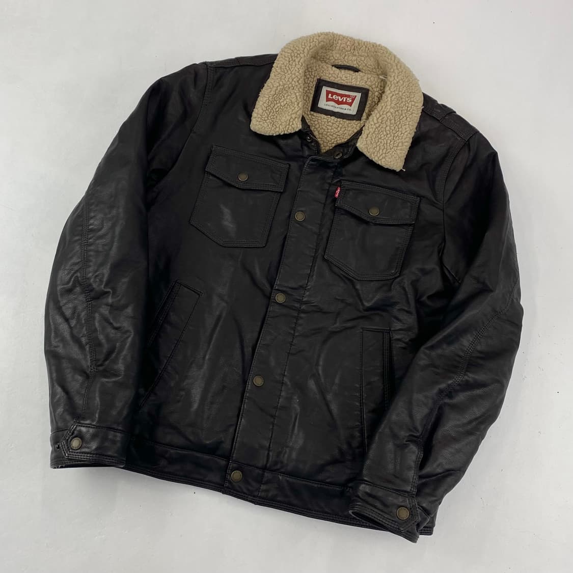 리바이스 레드 탭 블랙 레더 덱 자켓 (95) 상품이미지1