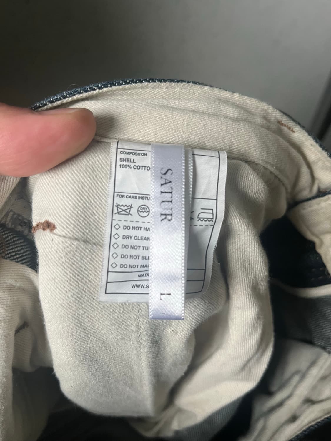 SATUR 새터 카마로 벨티드 로우 데님 팬츠 상품이미지5