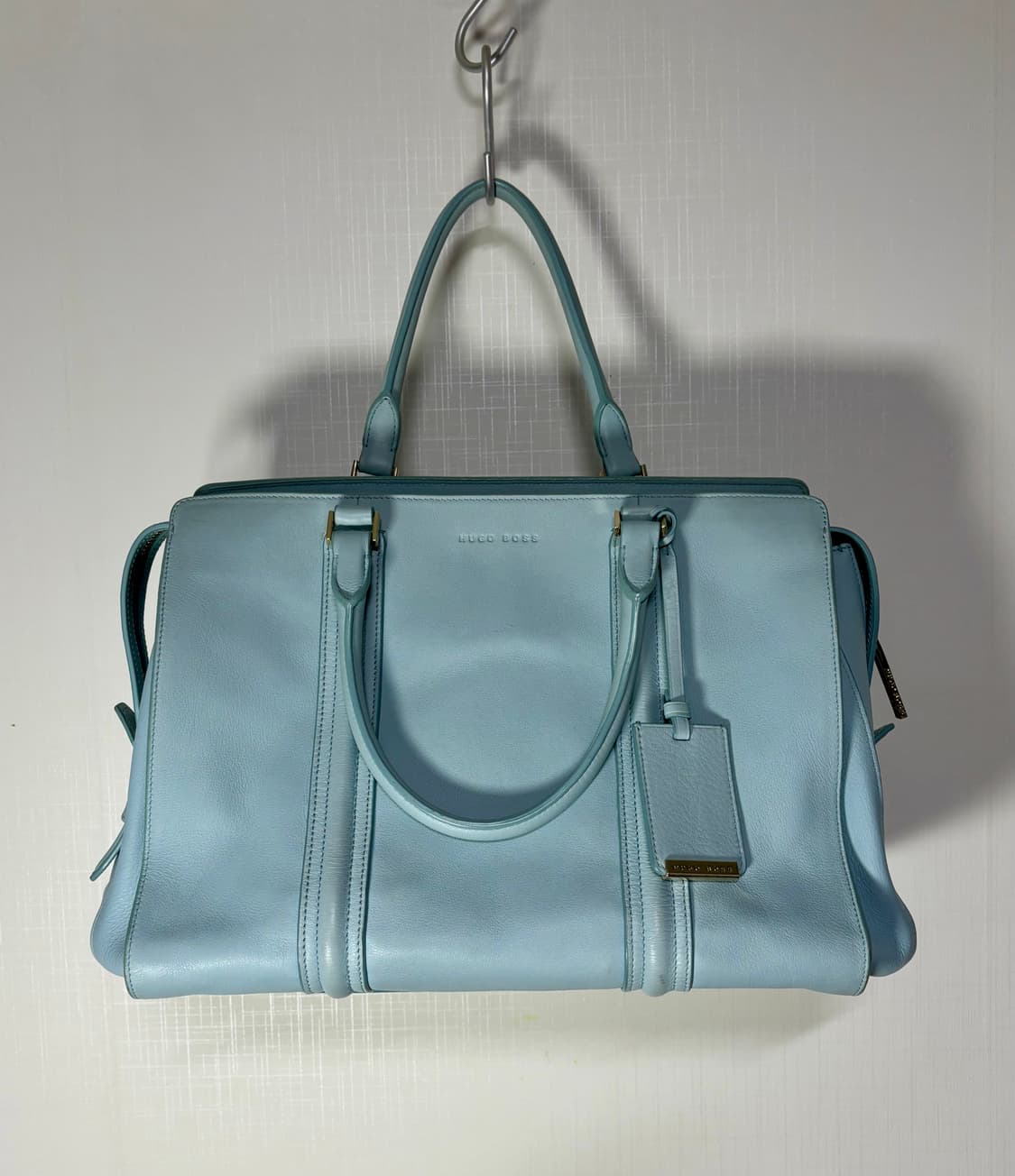 HUGO BOSS skyblue 휴고보스 하늘색 레더 토트백 가죽 가방 상품이미지4