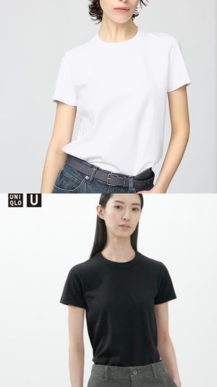 [1+1] 유니클로 U 블랙/화이트 반팔티 L 상품이미지1