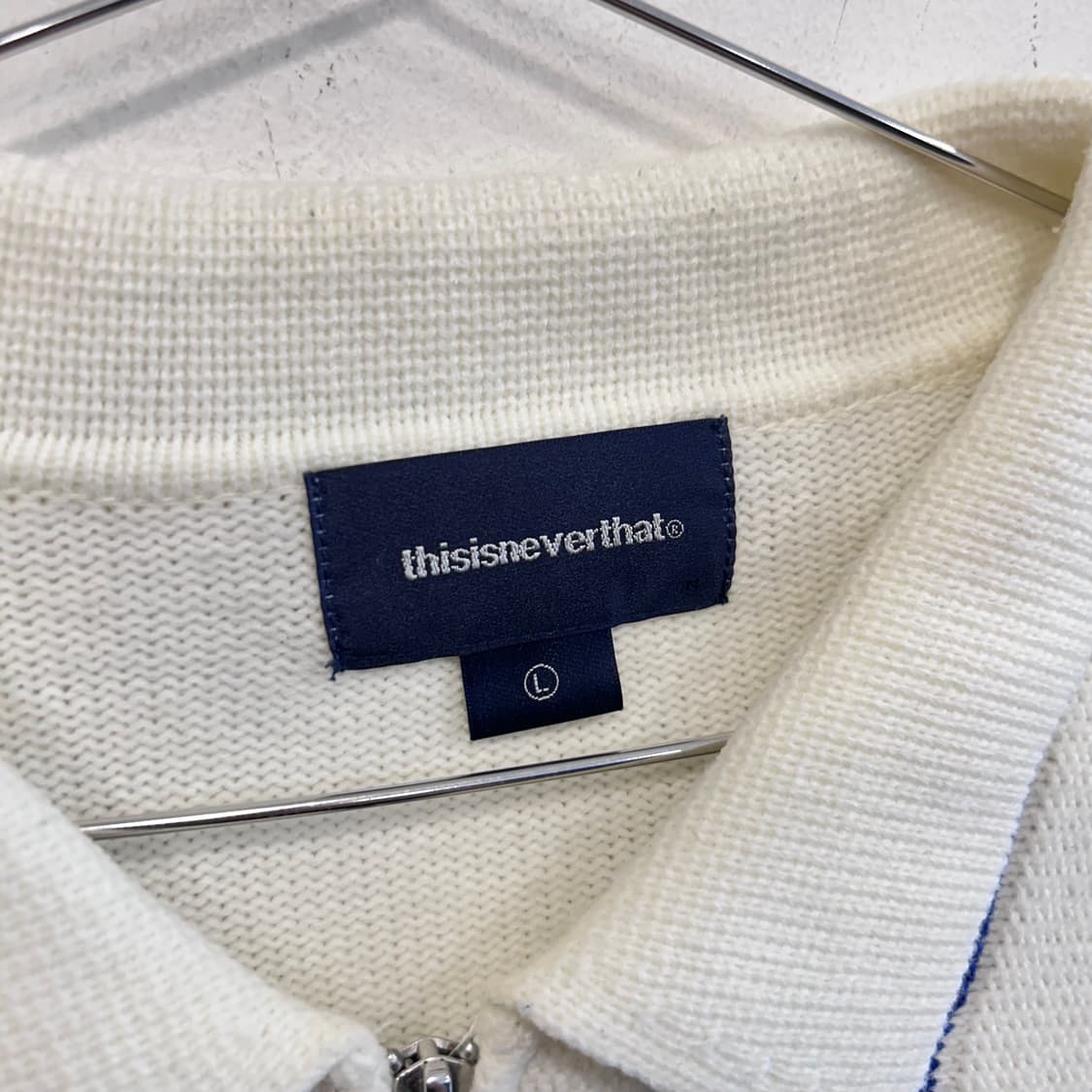 디스이즈네버댓 폴로 체인 카라 니트 집업 상품이미지3