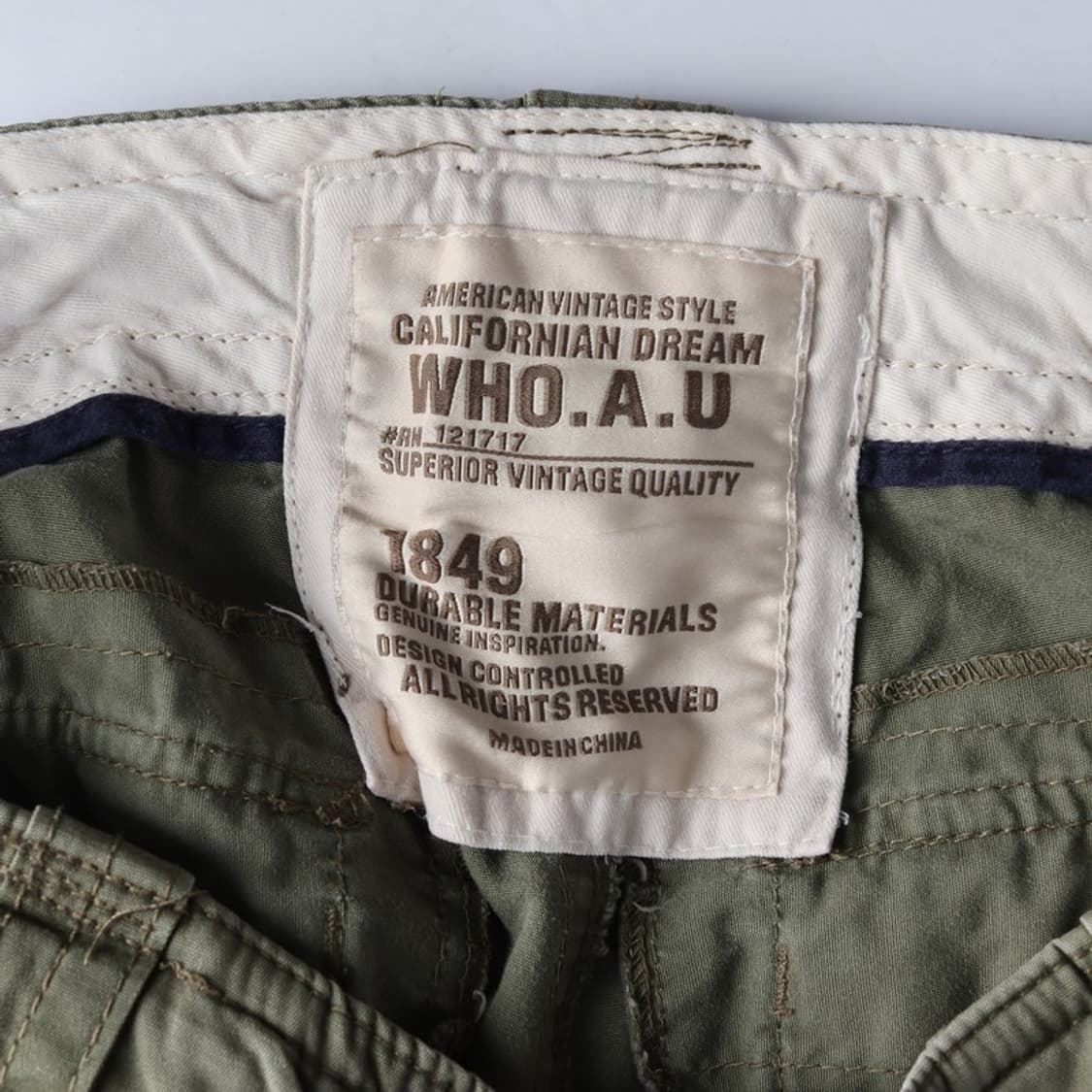 후아유 빈티지 카키 7부 카고 팬츠 32 상품이미지5
