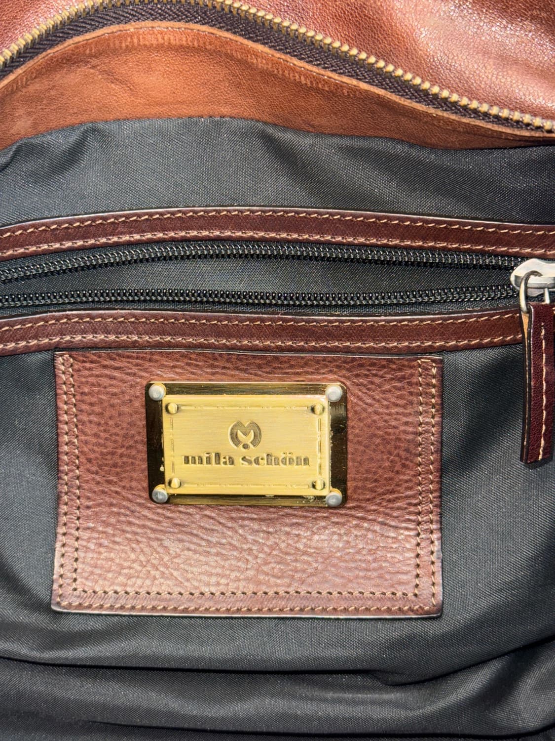 Mila schon brown shirring leather 토트백 상품이미지6