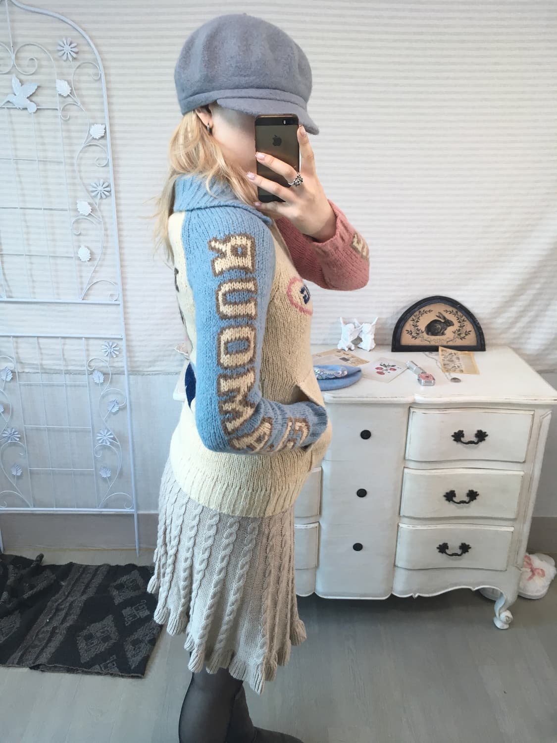 빈티지 히스테리글래머 릴리 니트 집업 코위찬 y2k 스트릿 갸루 펑키 상품이미지5