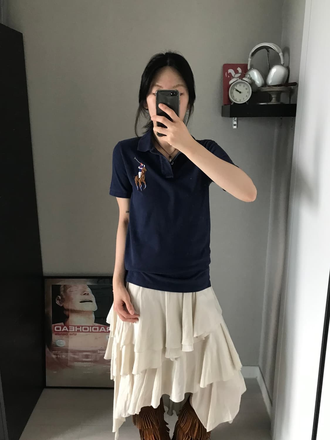 폴로 랄프로렌 빅포니로고 네이비 카라티 상품이미지2