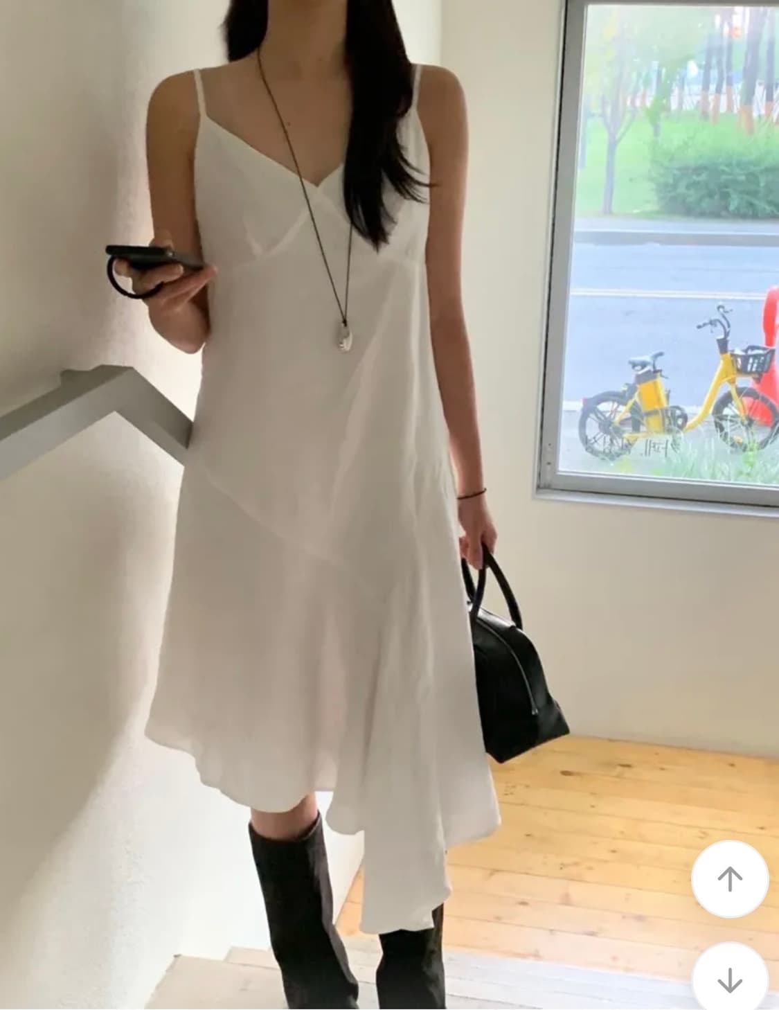 레이어드 언발 롱 원피스 상품이미지1