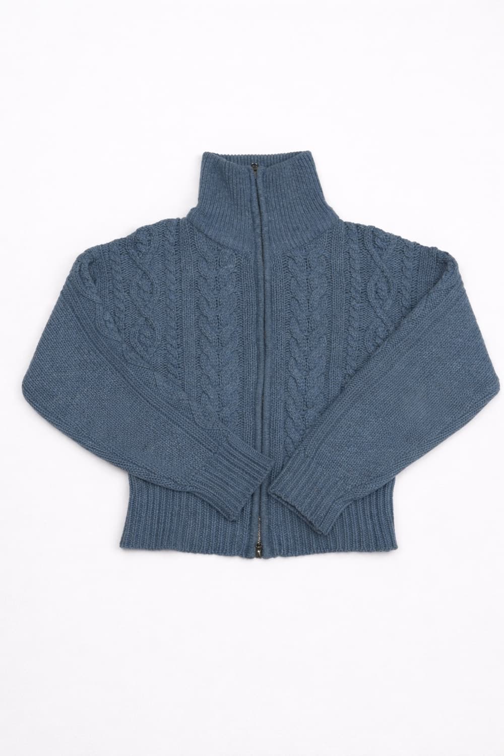시티브리즈 울케이블 니트 집업 가디건 블루 상품이미지1