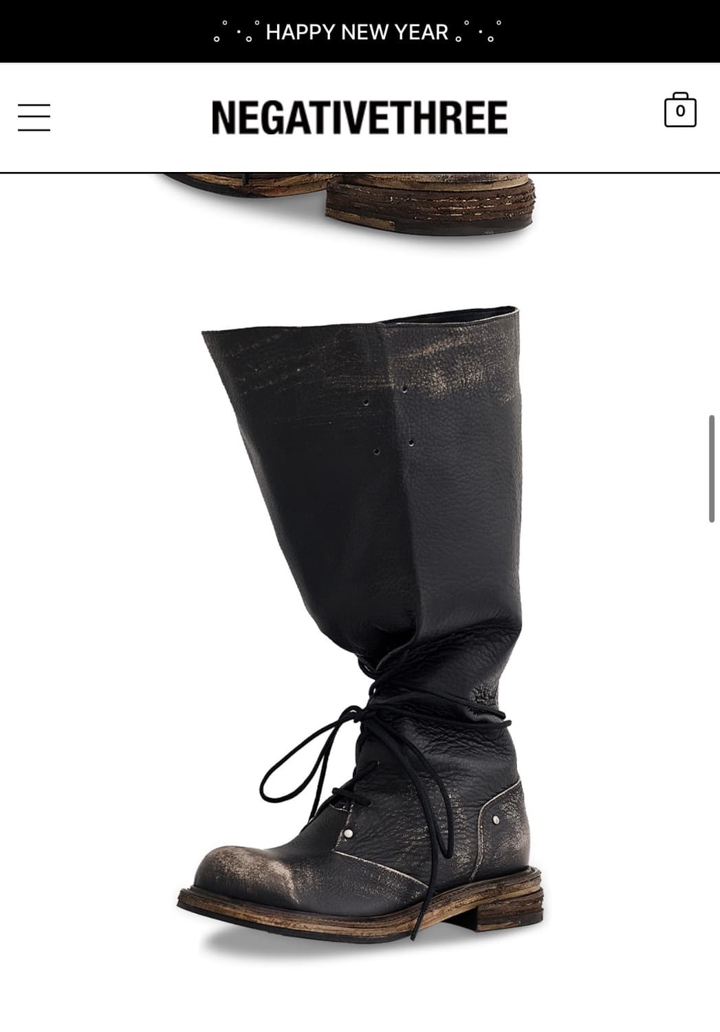 네거티브쓰리 Folded lace-up long boots 240 상품이미지3