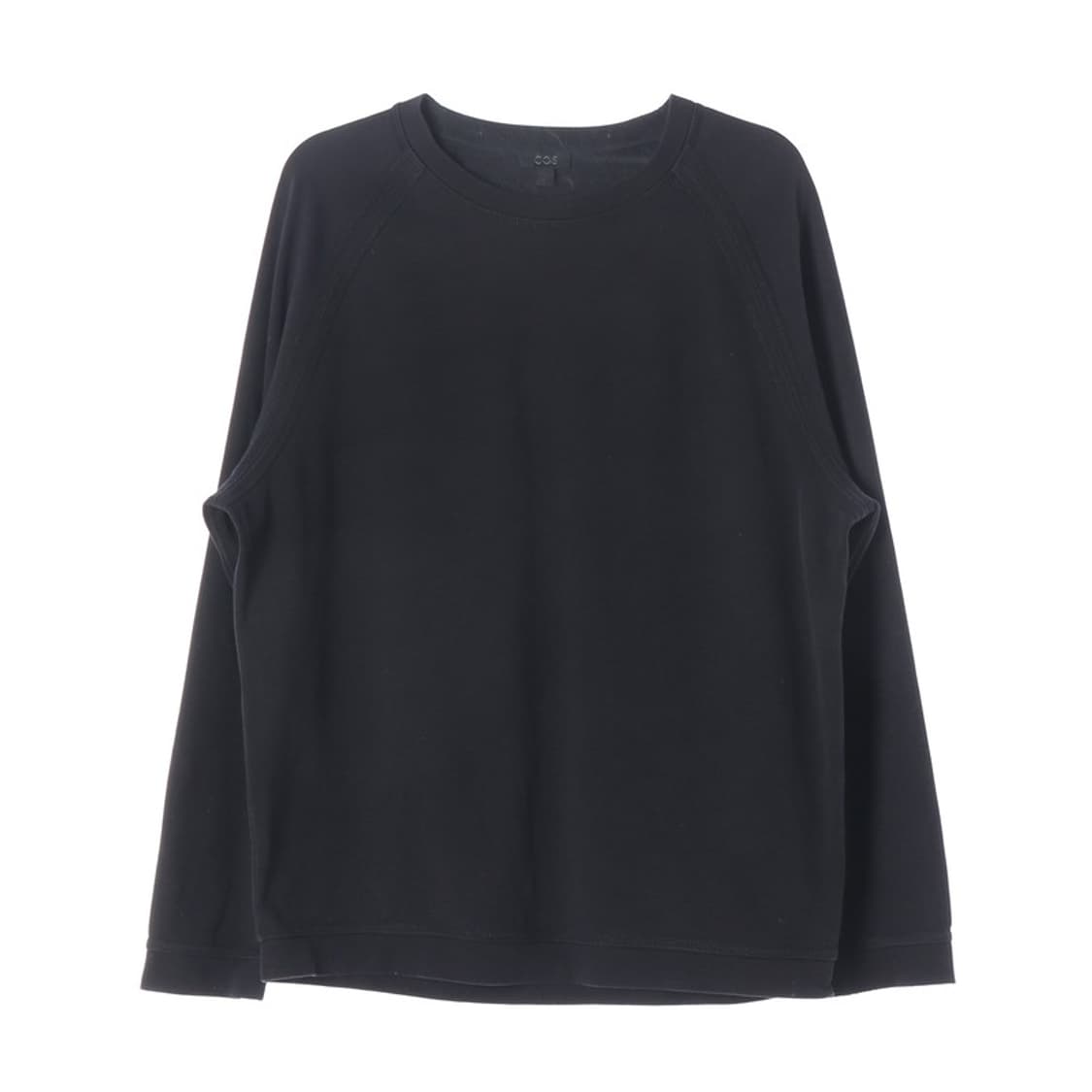 COS 래글런 코튼 혼방 스웨트셔츠 블랙 상품이미지1