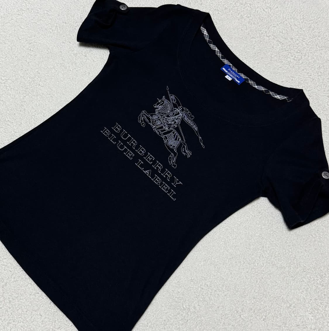 Burberry 버버리 블루라벨 빅로고 블랙 반팔 상품이미지4