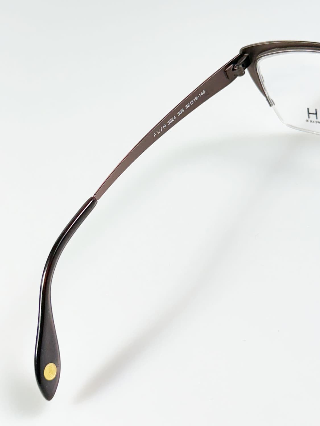 영국제 FYSH 브라운 레오파드 메탈 캣아이 반무테 빈티지 안경 상품이미지7