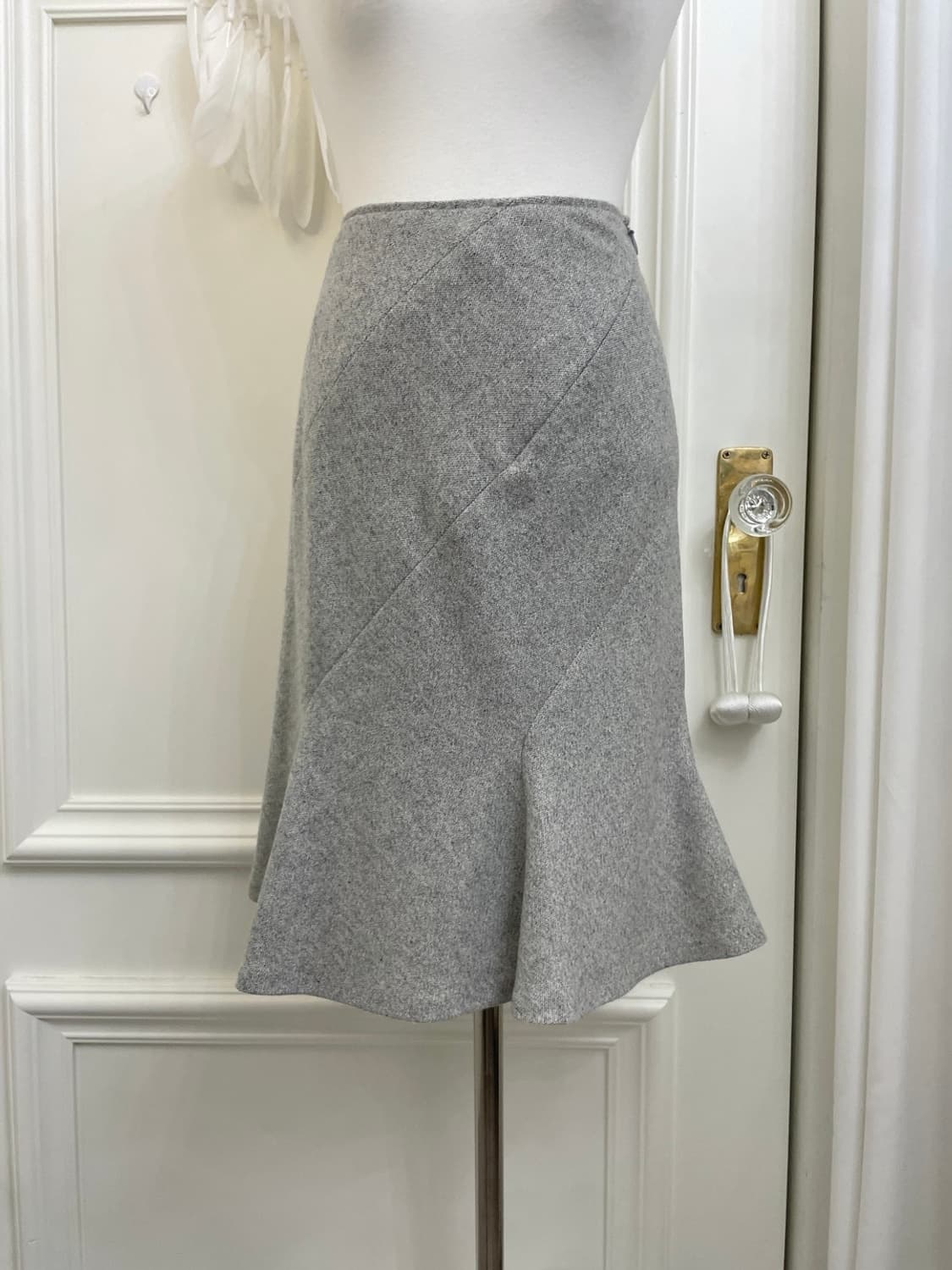 gray side line flare midi skirt(size-S) 상품이미지5