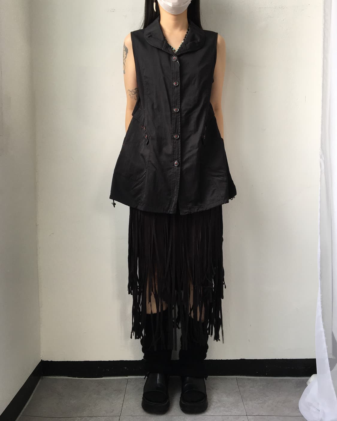 Button point vest onepiece 상품이미지7